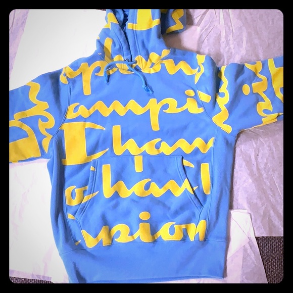 champion reverse weave repeat script logo hoodie sweatshirt